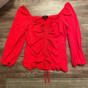 Women’s Red Long Sleeve Sinch Top from By & By size: M